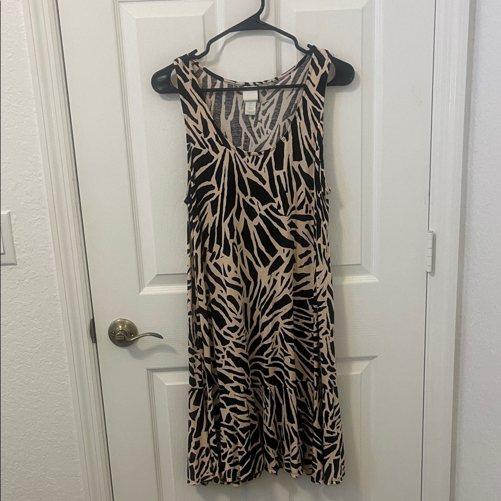 H&M Black and Tan Zebra Print Dress